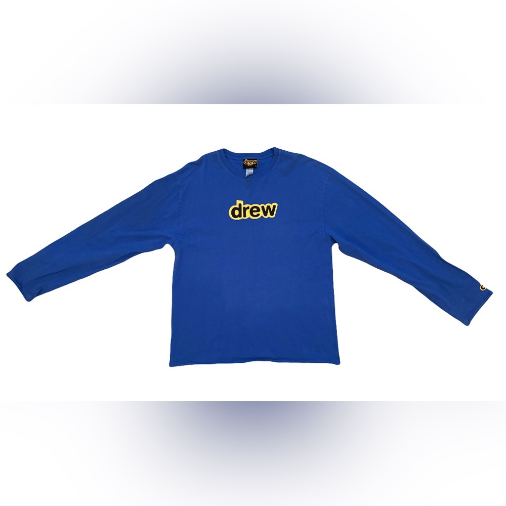 Leafs X Justin Bieber Drew House Blue Smiley Long Sleeved Neck Shirt Large